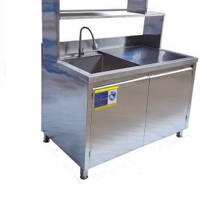 Tủ Inox Có Bồn Rửa Kệ Trên