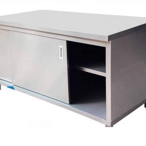 Tủ Inox 2 Tầng Cửa Lùa